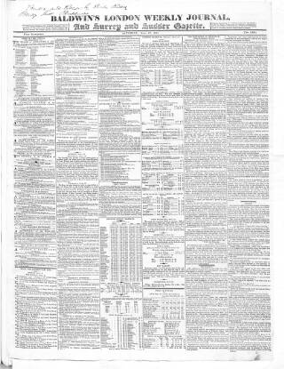 cover page of Baldwin's London Weekly Journal published on September 17, 1831