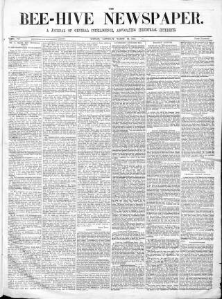 cover page of Bee-Hive published on March 19, 1864