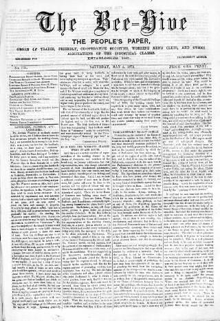 cover page of Bee-Hive published on May 4, 1872