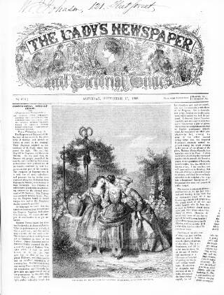 cover page of Lady's Newspaper and Pictorial Times published on September 17, 1859
