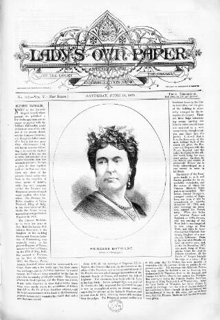 cover page of Lady's Own Paper published on June 18, 1870