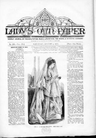 cover page of Lady's Own Paper published on August 3, 1872