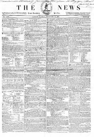 cover page of The News (London) published on September 17, 1837