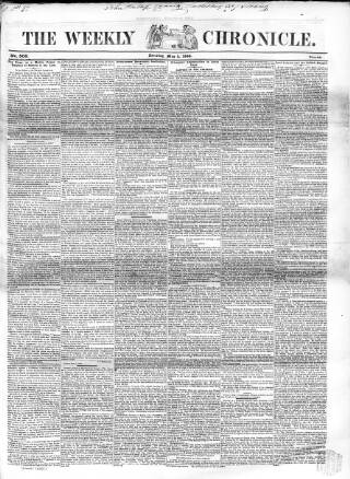 cover page of Weekly Chronicle (London) published on May 2, 1846