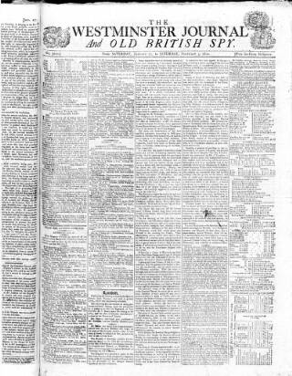 cover page of Westminster Journal and Old British Spy published on February 3, 1810