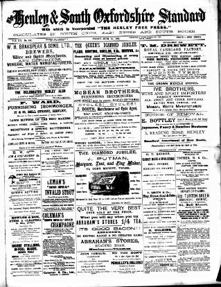 cover page of Henley & South Oxford Standard published on June 18, 1897