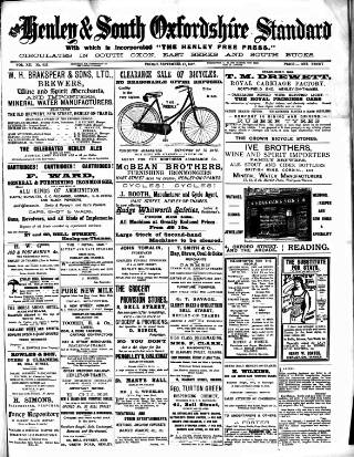cover page of Henley & South Oxford Standard published on September 17, 1897