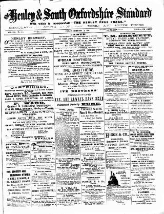 cover page of Henley & South Oxford Standard published on December 14, 1900