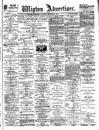 cover page of Wigton Advertiser published on September 17, 1898