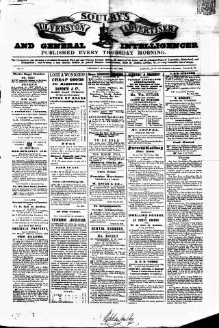 cover page of Soulby's Ulverston Advertiser and General Intelligencer published on November 2, 1848