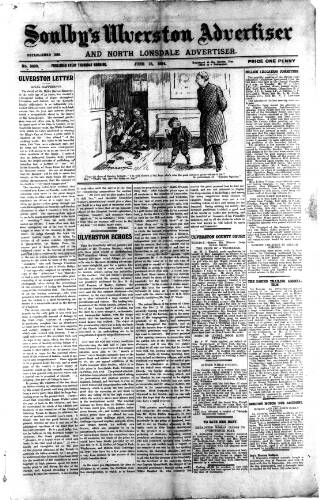 cover page of Soulby's Ulverston Advertiser and General Intelligencer published on June 18, 1914