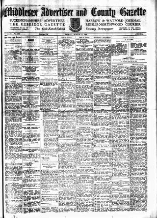 cover page of Uxbridge & W. Drayton Gazette published on August 2, 1940
