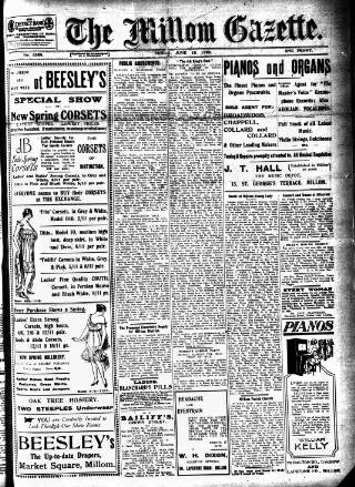 cover page of Millom Gazette published on June 18, 1920