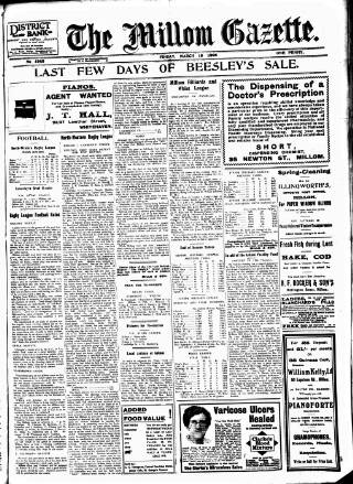 cover page of Millom Gazette published on March 19, 1926