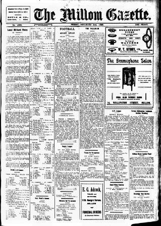 cover page of Millom Gazette published on November 2, 1928