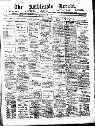 cover page of Lakes Herald published on June 18, 1881