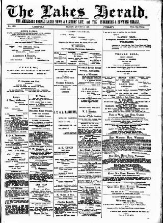 cover page of Lakes Herald published on August 2, 1901