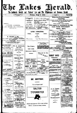 cover page of Lakes Herald published on May 2, 1913