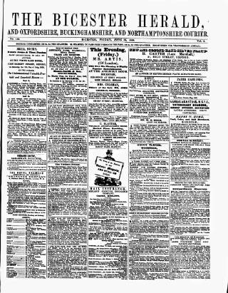 cover page of Bicester Herald published on June 18, 1858