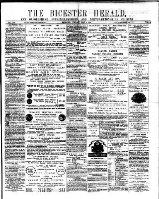 cover page of Bicester Herald published on May 4, 1883