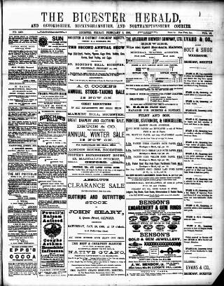 cover page of Bicester Herald published on February 2, 1900