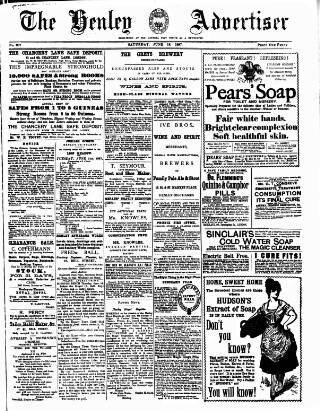 cover page of Henley Advertiser published on June 18, 1887