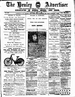 cover page of Henley Advertiser published on May 2, 1896