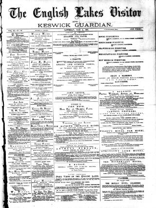 cover page of English Lakes Visitor published on May 4, 1878