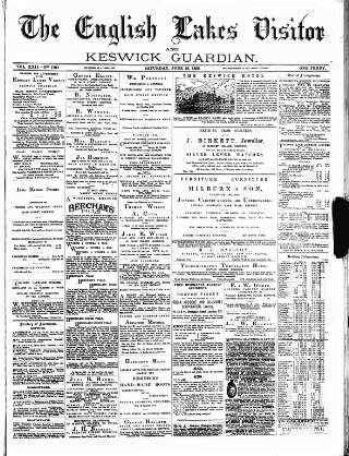 cover page of English Lakes Visitor published on June 18, 1898