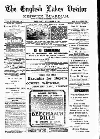 cover page of English Lakes Visitor published on November 2, 1907