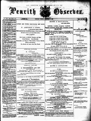 cover page of Penrith Observer published on November 2, 1886