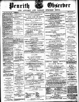 cover page of Penrith Observer published on August 2, 1898