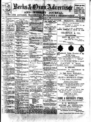 cover page of Berks and Oxon Advertiser published on September 17, 1915
