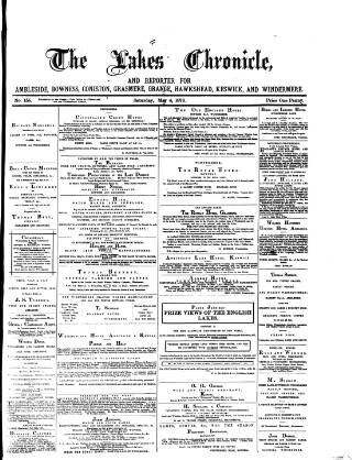 cover page of Lakes Chronicle and Reporter published on May 4, 1878