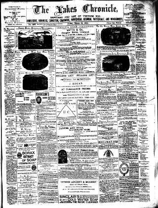 cover page of Lakes Chronicle and Reporter published on March 19, 1886