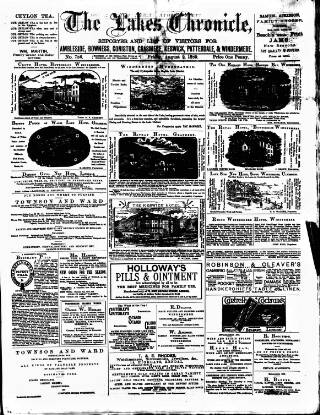 cover page of Lakes Chronicle and Reporter published on August 2, 1889
