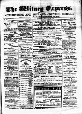 cover page of Witney Express and Oxfordshire and Midland Counties Herald published on February 2, 1871