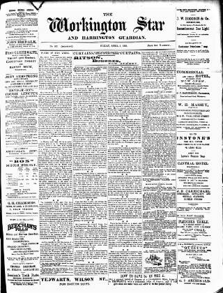 cover page of Workington Star published on April 5, 1895