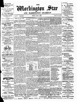 cover page of Workington Star published on June 18, 1897