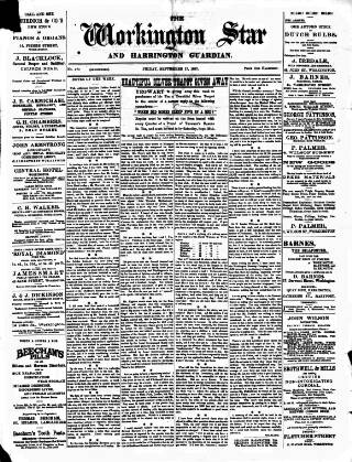 cover page of Workington Star published on September 17, 1897