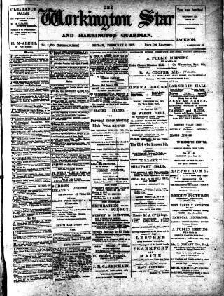 cover page of Workington Star published on February 2, 1912
