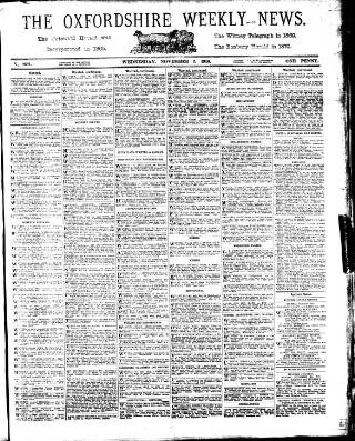 cover page of Oxfordshire Weekly News published on November 2, 1910