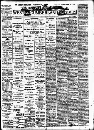 cover page of West Cumberland Times published on August 2, 1899