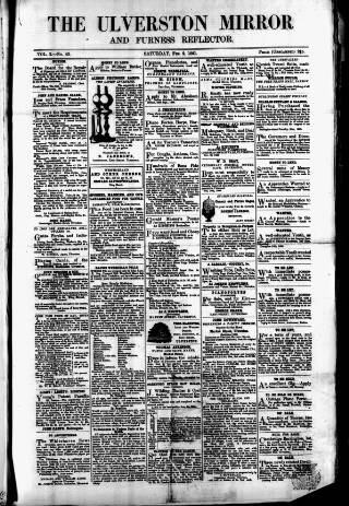 cover page of Ulverston Mirror and Furness Reflector published on February 2, 1861