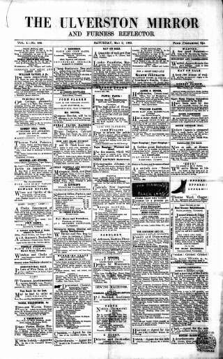 cover page of Ulverston Mirror and Furness Reflector published on May 2, 1863