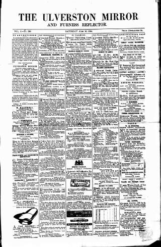 cover page of Ulverston Mirror and Furness Reflector published on June 18, 1864