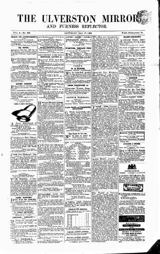 cover page of Ulverston Mirror and Furness Reflector published on September 17, 1864