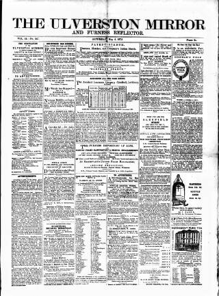 cover page of Ulverston Mirror and Furness Reflector published on May 4, 1872