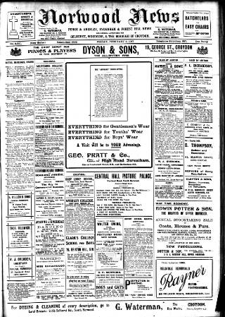 cover page of Norwood News published on February 2, 1917