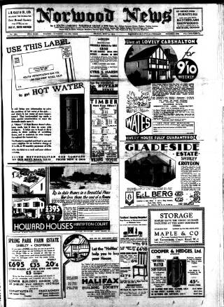 cover page of Norwood News published on May 4, 1934